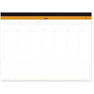 Rhodia 194040C Sous-Main Semainier Entoilé A4+ 29,7 x 22,2 cm 60 Feuillets Détachables Microperforés 80 g/m² Support de Clavier/Souris et Outil d'Organisation Collection time - Publicité Rhodia 194040C Sous-Main Semainier Entoilé A4+ 29,7 x 22,2 cm 60 Feuillets Détachables Microperforés 80 g/m² Support de Clavier/Souris et Outil d'Organisation Collection time - Publicité