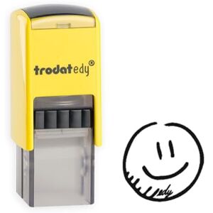 Trodat edy FIX Tampon de motivation pour enseignants et éducateurs, kit de tampons de motivation 1 motif Smiley, neutre vocal, boîtier jaune, empreinte noire, auto-encreur 20 x 20 mm - Publicité Trodat edy FIX Tampon de motivation pour enseignants et éducateurs, kit de tampons de motivation 1 motif Smiley, neutre vocal, boîtier jaune, empreinte noire, auto-encreur 20 x 20 mm - Publicité