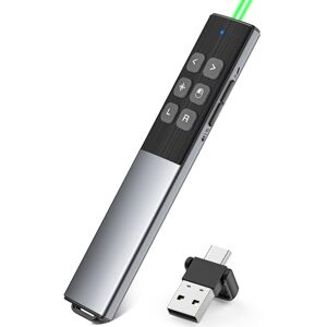 Coogamefly Présentateur de souris USB C, 2 en 1 USB et Type-C avec Hyperlink/contrôle du volume/plein écran/image noire, télécommande sans fil 2,4 G pour Windows/Linux/Android - Publicité Coogamefly Présentateur de souris USB C, 2 en 1 USB et Type-C avec Hyperlink/contrôle du volume/plein écran/image noire, télécommande sans fil 2,4 G pour Windows/Linux/Android - Publicité