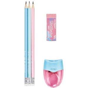 KEYROAD Kit d'école, accessoires de classe pastel, triangle, 5 éléments, blister, mélange de couleurs, fournitures scolaires, cadeau de rentrée scolaire - Publicité KEYROAD Kit d'école, accessoires de classe pastel, triangle, 5 éléments, blister, mélange de couleurs, fournitures scolaires, cadeau de rentrée scolaire - Publicité
