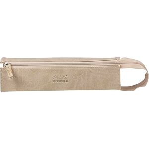 Trousse Rhodiarama en simili cuir beige - Organisateur de papeterie - 23x5x5 cm - Publicité Trousse Rhodiarama en simili cuir beige - Organisateur de papeterie - 23x5x5 cm - Publicité