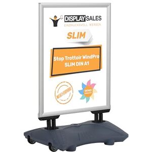 DISPLAY SALES Stop trottoir extérieur WindPro® SLIM Chevalet trottoir au format DIN A1 Panneau publicitaire extérieur A1 argent Utilisable des deux côtés pour 2 affiche - Publicité DISPLAY SALES Stop trottoir extérieur WindPro® SLIM Chevalet trottoir au format DIN A1 Panneau publicitaire extérieur A1 argent Utilisable des deux côtés pour 2 affiche - Publicité