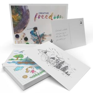 metaFox Blank Postcards Pack Cartes vierges parfaites pour les cadeaux de pleine conscience (50) - Publicité