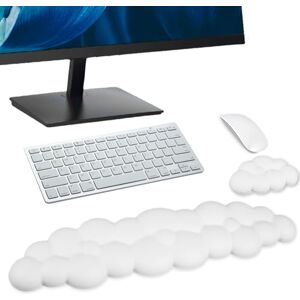 GBKDQQ Clavier ergonomique de repose-paume nuage avec mousse à mémoire de forme en cuir PU, dessous antidérapant et repose-poignet mignon (blanc) - Publicité GBKDQQ Clavier ergonomique de repose-paume nuage avec mousse à mémoire de forme en cuir PU, dessous antidérapant et repose-poignet mignon (blanc) - Publicité