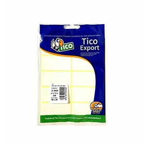 TICO E-5828 Pack de 10 Feuilles d'étiquettes (100 etiquettes de 58x28 mm) autocollantes Blanc - Publicité
