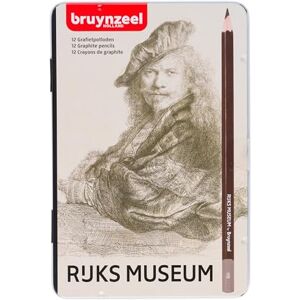 BRUYNZEEL & Rijksmuseum Set de 12 crayons graphites professionnels dans une boîte en étain pour dessiner et esquisser Rembrandt van Rijn - Publicité BRUYNZEEL & Rijksmuseum Set de 12 crayons graphites professionnels dans une boîte en étain pour dessiner et esquisser Rembrandt van Rijn - Publicité
