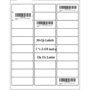 Nikduo Lot de 30 étiquettes d'adresse par feuille, compatibles avec les imprimantes à jet d'encre, laser 25,4 mm x 66,68 (1 pouce 2 5/8') FBA sur américaines, 100 BLATT 3000 ETIKETTEN, (AD-03) - Publicité