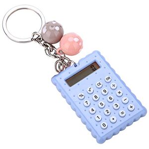 Goshyda Calculatrice de Porte-clés, Mini Calculatrice de Porte-clés de Style Biscuits Mignons Portables, Calculatrice de Poche à Affichage 8 Bits pour Enfants/étudiants(Bleu) - Publicité