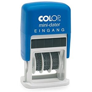 COLOP 105244 Mini dateur S160/L1 avec entrée texte, date en allemand (par exemple 12.OKT.2025), impression bleu/rouge, sous blister - Publicité COLOP 105244 Mini dateur S160/L1 avec entrée texte, date en allemand (par exemple 12.OKT.2025), impression bleu/rouge, sous blister - Publicité