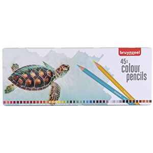 BRUYNZEEL Set de crayons de couleur de 45 couleurs en étain pour le dessin, les livres de coloriage pour adultes, le Bullet Journaling Turtle - Publicité BRUYNZEEL Set de crayons de couleur de 45 couleurs en étain pour le dessin, les livres de coloriage pour adultes, le Bullet Journaling Turtle - Publicité