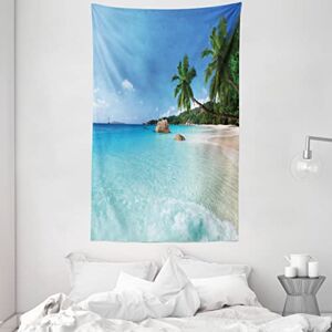 ABAKUHAUS Océan Tapisserie, Anse Lazio Beach Surf, Couleurs sans décoloration, 140 x 230 cm, Turquoise Blue Green - Publicité