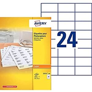 Étiquettes de Copie Avery 23521-200 - Rectangulaires Blanches 70x37mm - Publicité Étiquettes de Copie Avery 23521-200 - Rectangulaires Blanches 70x37mm - Publicité