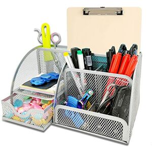 KEPEAK Rangement de Bureau Multifonctionnel, Organisateur de Bureau en Filet Simple avec Tiroir Coulissant, Porte-Stylo Peu Encombrant (Gris) - Publicité KEPEAK Rangement de Bureau Multifonctionnel, Organisateur de Bureau en Filet Simple avec Tiroir Coulissant, Porte-Stylo Peu Encombrant (Gris) - Publicité