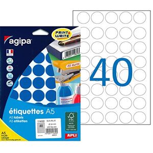 Agipa Etui A5 400 étiquettes rondes bleus 24 diam - Publicité
