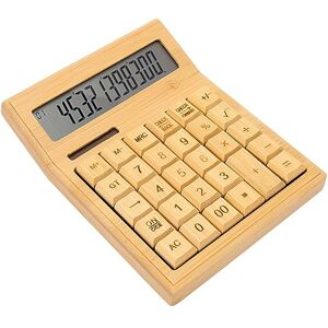 CCYLEZ Calculatrice Solaire en Bambou, Calculatrice en Bois Multifonctionnelle, Calculatrice de Bureau avec écran LCD Numérique 12 Bits, pour Magasin D'école de Bureau à Domicile - Publicité