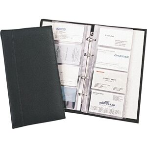 Alassio Visitenkarten Ringbuch aus FineTouch Lederimitat, mit Register A-Z und Einlagen für 120 Karten Porte-Cartes de Visite, 25 cm, Noir (Schwarz) - Publicité Alassio Visitenkarten Ringbuch aus FineTouch Lederimitat, mit Register A-Z und Einlagen für 120 Karten Porte-Cartes de Visite, 25 cm, Noir (Schwarz) - Publicité