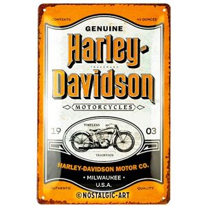 ART Plaque rétro, 20 x 30 cm, Harley-Davidson – Genuine Motorcycles Milwaukee – Idée cadeau pour motards, Official License Product (OLP), en métal, design vintage - Publicité ART Plaque rétro, 20 x 30 cm, Harley-Davidson – Genuine Motorcycles Milwaukee – Idée cadeau pour motards, Official License Product (OLP), en métal, design vintage - Publicité
