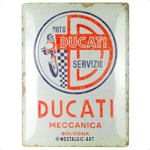 ART Plaque rétro, 30 x 40 cm, Ducati – Moto Servizio Meccanica – Idée cadeau pour motards, Official License Product (OLP), en métal, design vintage - Publicité ART Plaque rétro, 30 x 40 cm, Ducati – Moto Servizio Meccanica – Idée cadeau pour motards, Official License Product (OLP), en métal, design vintage - Publicité