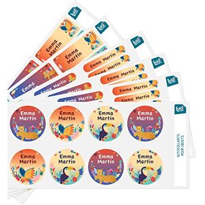 Ludilabel Pack 104 Étiquettes Fournitures Scolaires Personnalisées pour Objets Autocollantes Jungle Vibes - Publicité Ludilabel Pack 104 Étiquettes Fournitures Scolaires Personnalisées pour Objets Autocollantes Jungle Vibes - Publicité