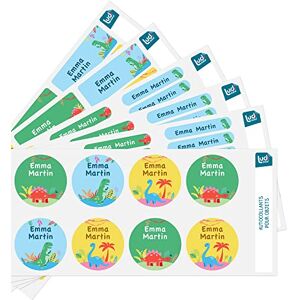 Ludilabel Pack 104 Étiquettes Fournitures Scolaires Personnalisées pour Objets Autocollantes Funky Dino - Publicité Ludilabel Pack 104 Étiquettes Fournitures Scolaires Personnalisées pour Objets Autocollantes Funky Dino - Publicité