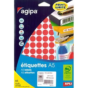 Agipa Etui A5 960 étiquettes rondes rouges 15 diam - Publicité