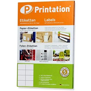 Printation Étiquettes autocollantes Blanc 105 x 57 mm – Lot de 100 sur 10 feuilles A4 2 x 5 105 x 57–3425 - Publicité