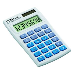 Ibico , Calculatrice de poche 081X, practique et compacte pour le bureau, la maison et l’école, Blanc/Bleu, 60 x 7 x 98 mm , IB410000 - Publicité