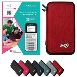 CALCUSO Kit d'accessoires standard compatible avec TI 83 Premium CE (Python) Calculatrice graphique : WYNGS étui de protection rouge + Livre de spécification  (français) - Publicité