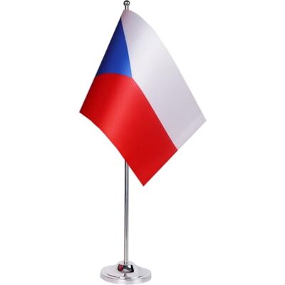 AZ FLAG Drapeau De Table République tchèque Prestige Drapeau Tchèque Tchéquie De Bureau En Satin Avec Hampe De 30cm Et Socle En Métal 22x15 cm - Publicité AZ FLAG Drapeau De Table République tchèque Prestige Drapeau Tchèque Tchéquie De Bureau En Satin Avec Hampe De 30cm Et Socle En Métal 22x15 cm - Publicité