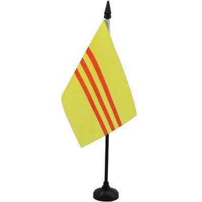 AZ FLAG Drapeau De Table Sud Vietnam 15x10 cm Mini Drapeau Vietnamien De Bureau 100% Polyester Avec Hampe De 25cm Et Socle En Plastique Noir - Publicité AZ FLAG Drapeau De Table Sud Vietnam 15x10 cm Mini Drapeau Vietnamien De Bureau 100% Polyester Avec Hampe De 25cm Et Socle En Plastique Noir - Publicité