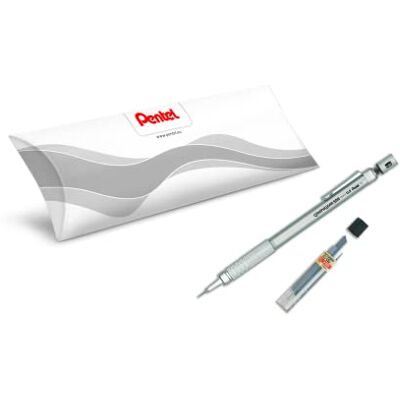 Pentel GraphGear PG515-A, Porte-mines technique 0,5 mm + 1 étui de 12 mines Hi-Polymer Super C505-HB - Publicité Pentel GraphGear PG515-A, Porte-mines technique 0,5 mm + 1 étui de 12 mines Hi-Polymer Super C505-HB - Publicité