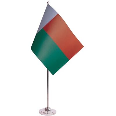 AZ FLAG Drapeau De Table Madagascar Prestige Drapeau Malgache De Bureau En Satin Avec Hampe De 30cm Et Socle En Métal 22x15 cm - Publicité AZ FLAG Drapeau De Table Madagascar Prestige Drapeau Malgache De Bureau En Satin Avec Hampe De 30cm Et Socle En Métal 22x15 cm - Publicité