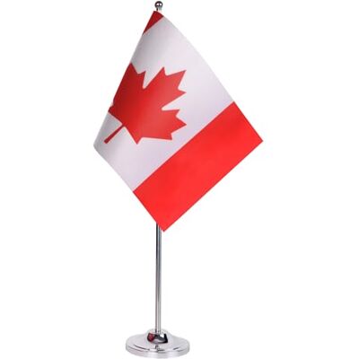 AZ FLAG Drapeau De Table Canada Prestige Drapeau Canadien De Bureau En Satin Avec Hampe De 30cm Et Socle En Métal 22x15 cm - Publicité AZ FLAG Drapeau De Table Canada Prestige Drapeau Canadien De Bureau En Satin Avec Hampe De 30cm Et Socle En Métal 22x15 cm - Publicité