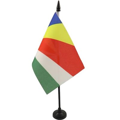 AZ FLAG Drapeau De Table Seychelles 15x10 cm Mini Drapeau Seychellois De Bureau 100% Polyester Avec Hampe De 25cm Et Socle En Plastique Noir - Publicité AZ FLAG Drapeau De Table Seychelles 15x10 cm Mini Drapeau Seychellois De Bureau 100% Polyester Avec Hampe De 25cm Et Socle En Plastique Noir - Publicité