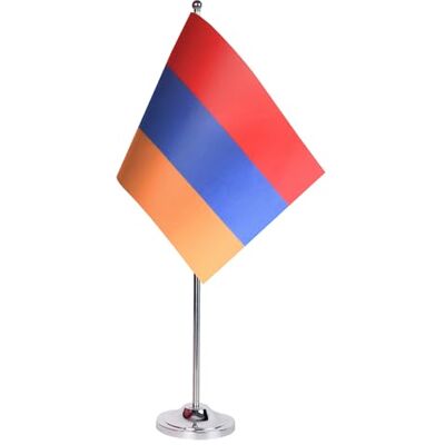 Drapeau en Satin d'Arménie Az Flag - 22x15cm - Publicité Drapeau en Satin d'Arménie Az Flag - 22x15cm - Publicité