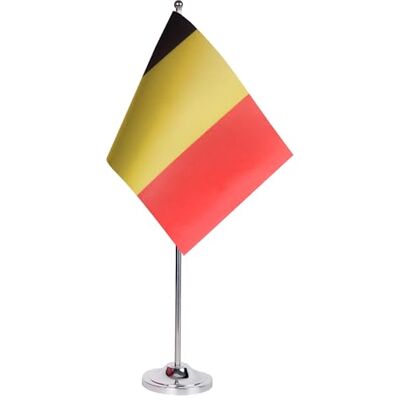 AZ FLAG Drapeau De Table Belgique Prestige Drapeau Belge De Bureau En Satin Avec Hampe De 30cm Et Socle En Métal 22x15 cm - Publicité AZ FLAG Drapeau De Table Belgique Prestige Drapeau Belge De Bureau En Satin Avec Hampe De 30cm Et Socle En Métal 22x15 cm - Publicité
