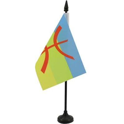 AZ FLAG Drapeau De Table Kabylie 15x10 cm Mini Drapeau Kabyle De Bureau 100% Polyester Avec Hampe De 25cm Et Socle En Plastique Noir - Publicité AZ FLAG Drapeau De Table Kabylie 15x10 cm Mini Drapeau Kabyle De Bureau 100% Polyester Avec Hampe De 25cm Et Socle En Plastique Noir - Publicité