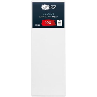 Artina set de 10 canvas toile peinture châssis entoilés en bois FSC 50x150cm blanche 100% coton 280g/m² tableau à peindre toiles stable petite vierge Akademie - Publicité Artina set de 10 canvas toile peinture châssis entoilés en bois FSC 50x150cm blanche 100% coton 280g/m² tableau à peindre toiles stable petite vierge Akademie - Publicité
