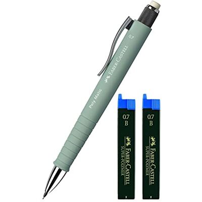 Faber-Castell 133365 Porte-mine Poly Matic 0,7 mm (vert menthe + mines de rechange) - Publicité Faber-Castell 133365 Porte-mine Poly Matic 0,7 mm (vert menthe + mines de rechange) - Publicité
