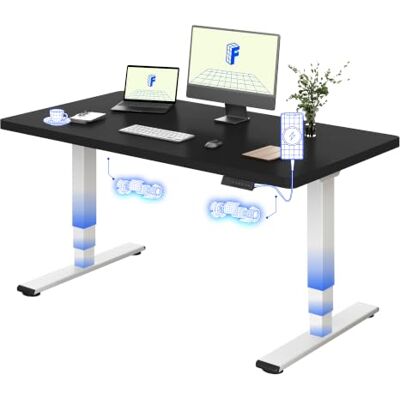 FLEXISPOT E5 Plus Bureau Assis Debout 140x80, Double Moteur, USB Plateau monobloc 25 mm, 3 Segments, charge 120 kg, anti-collision, 4 mémoires, garantie cadre 5 ans, Plateau Noir+Blanc - Publicité FLEXISPOT E5 Plus Bureau Assis Debout 140x80, Double Moteur, USB Plateau monobloc 25 mm, 3 Segments, charge 120 kg, anti-collision, 4 mémoires, garantie cadre 5 ans, Plateau Noir+Blanc - Publicité