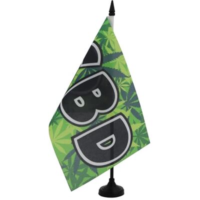 AZ FLAG Drapeau De Table CBD 21x14 cm Petit Drapeau Cannabidiol De Bureau 100% Polyester Avec Hampe De 25cm Et Socle En Plastique Noir - Publicité AZ FLAG Drapeau De Table CBD 21x14 cm Petit Drapeau Cannabidiol De Bureau 100% Polyester Avec Hampe De 25cm Et Socle En Plastique Noir - Publicité
