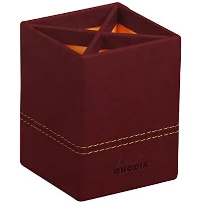 Rhodia 194526C Pot à Crayons Lie de Vin 8 x 8 x 11 cm Piqûres Sellier Orange Extérieur Simili Cuir Collection Home Office rama Organisation de Bureau & Rangement Design - Publicité Rhodia 194526C Pot à Crayons Lie de Vin 8 x 8 x 11 cm Piqûres Sellier Orange Extérieur Simili Cuir Collection Home Office rama Organisation de Bureau & Rangement Design - Publicité
