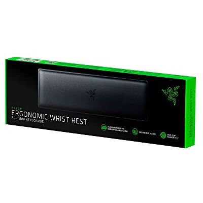 Razer Repose-poignet ergonomique pour mini claviers, en mousse à mémoire et similicuir, patins antidérapants en caoutchouc - Publicité Razer Repose-poignet ergonomique pour mini claviers, en mousse à mémoire et similicuir, patins antidérapants en caoutchouc - Publicité