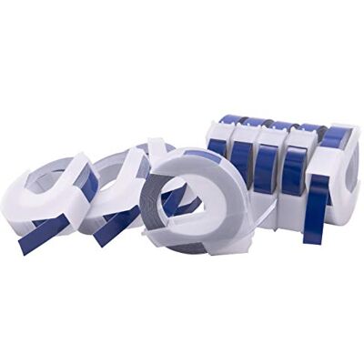 vhbw 10x Rubans de marquage 3D compatible avec Dymo 1535, 1540, 1550, 1570, 1575, 1745 imprimante d'étiquettes 3m x 9mm Blanc sur Bleu - Publicité vhbw 10x Rubans de marquage 3D compatible avec Dymo 1535, 1540, 1550, 1570, 1575, 1745 imprimante d'étiquettes 3m x 9mm Blanc sur Bleu - Publicité
