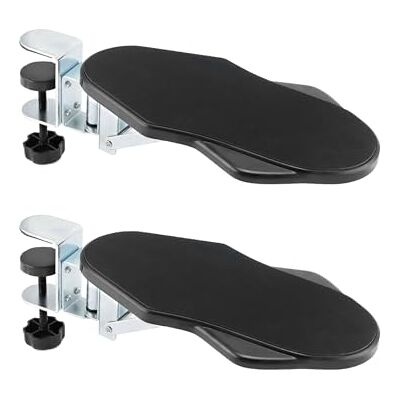 QWORK ® Lot de 2 Repose Bras Rotatif Rotation 180° et Pliable à 90° Support d'accoudoir, Support de coude, Accessoires Bureau Travail - Publicité QWORK ® Lot de 2 Repose Bras Rotatif Rotation 180° et Pliable à 90° Support d'accoudoir, Support de coude, Accessoires Bureau Travail - Publicité