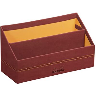 Rhodia 194604C Porte-Courrier Nacarat 25 x 10 x 14 cm Piqûres Sellier Orange Extérieur Simili Cuir Collection Home Office rama Organisation de Bureau & Rangement Design - Publicité Rhodia 194604C Porte-Courrier Nacarat 25 x 10 x 14 cm Piqûres Sellier Orange Extérieur Simili Cuir Collection Home Office rama Organisation de Bureau & Rangement Design - Publicité