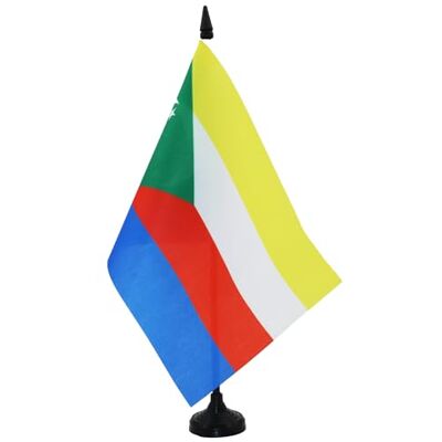 AZ FLAG Drapeau De Table Comores 21x14 cm Petit Drapeau Comorien De Bureau 100% Polyester Avec Hampe De 25cm Et Socle En Plastique Noir - Publicité AZ FLAG Drapeau De Table Comores 21x14 cm Petit Drapeau Comorien De Bureau 100% Polyester Avec Hampe De 25cm Et Socle En Plastique Noir - Publicité