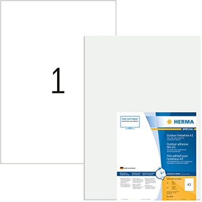 HERMA 9542 Lot de 10 feuilles de polyéthylène mat résistant aux intempéries Format A3 (297 x 420 mm, 10 feuilles de polyéthylène mat) autocollantes, imprimables, 10 étiquettes adhésives, blanc - Publicité HERMA 9542 Lot de 10 feuilles de polyéthylène mat résistant aux intempéries Format A3 (297 x 420 mm, 10 feuilles de polyéthylène mat) autocollantes, imprimables, 10 étiquettes adhésives, blanc - Publicité
