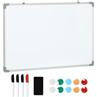 HOMCOM Tableau Blanc Magnétique Cadre Aluminium 90 x 60 cm - Publicité HOMCOM Tableau Blanc Magnétique Cadre Aluminium 90 x 60 cm - Publicité