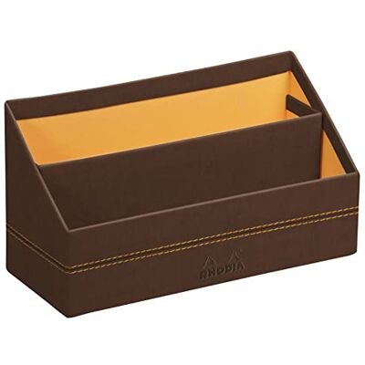 Rhodia 194601C Porte-Courrier Bronze 25 x 10 x 14 cm Piqûres Sellier Orange Extérieur Simili Cuir Collection Home Office rama Organisation de Bureau & Rangement Design - Publicité Rhodia 194601C Porte-Courrier Bronze 25 x 10 x 14 cm Piqûres Sellier Orange Extérieur Simili Cuir Collection Home Office rama Organisation de Bureau & Rangement Design - Publicité